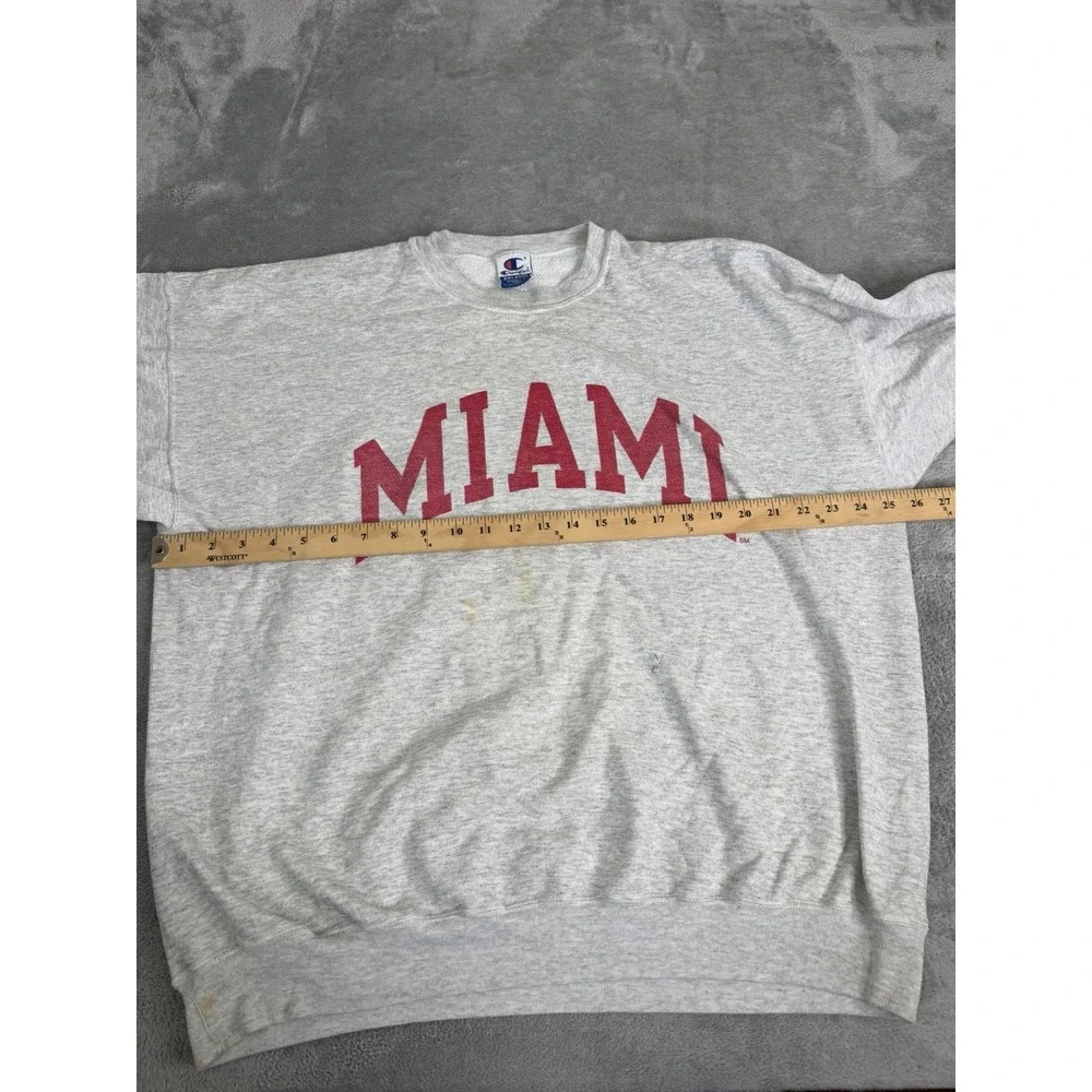 Vintage Miami University Redhawks Sweatshirt Men's Size 2XL Gray - Picture 7 of 10